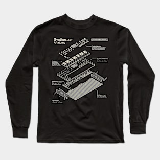 Synthesizer Anatomy design for Synth musician and music producer Long Sleeve T-Shirt